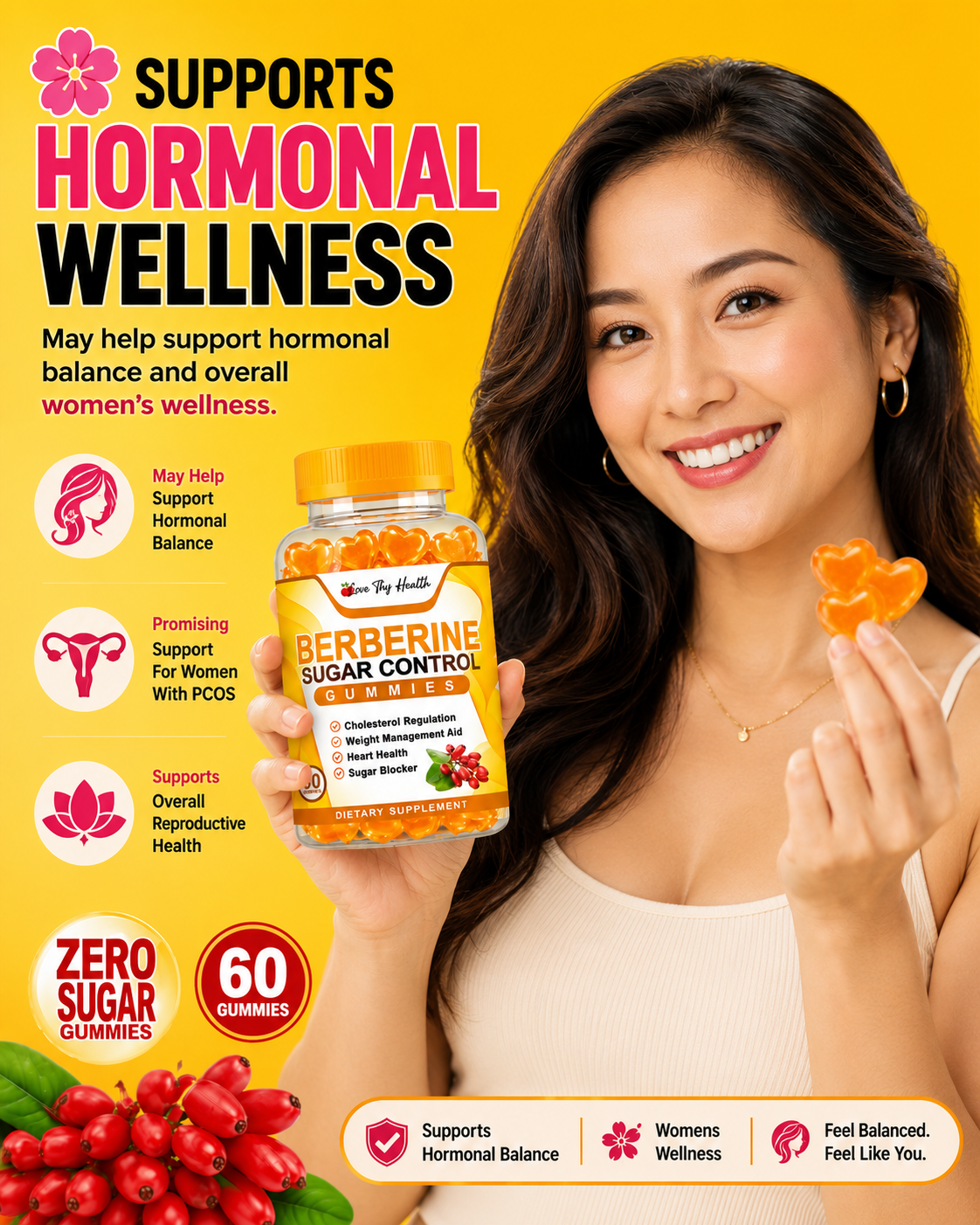 Berberine Gummies 60pcs | 1000mg per Gummy | Dietary Supplement